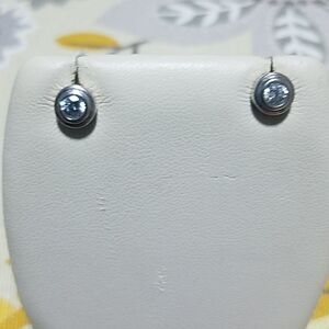 Silver 925 Stamped Cubic Zirconia Earrings